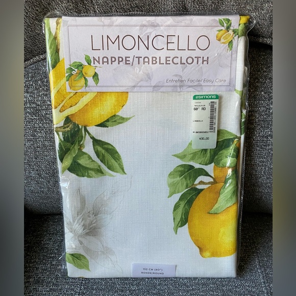 60” Round Tablecloth (Lemoncello pattern) - Picture 2 of 2